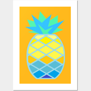 sunshine fruit pineapple blue Posters and Art